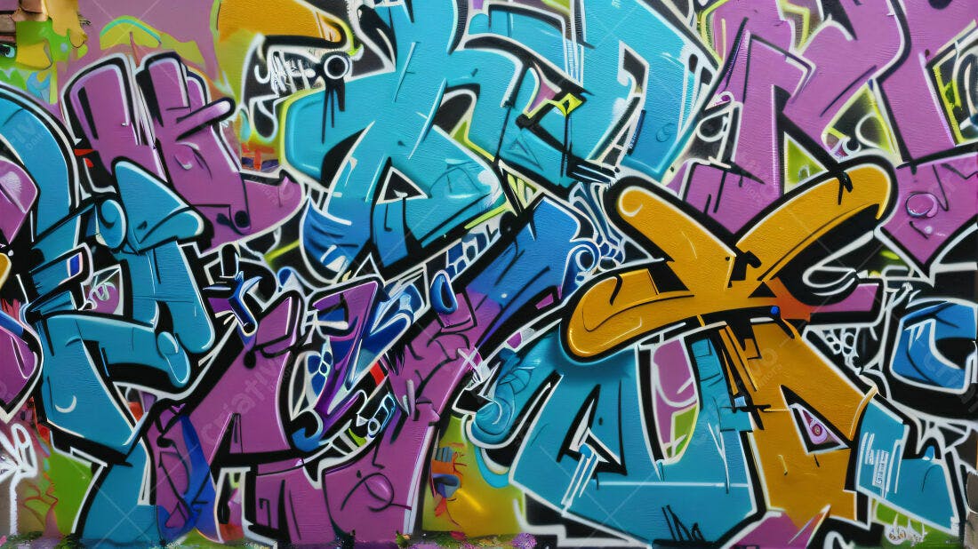 Textura Graffiti Colorida para Fundo