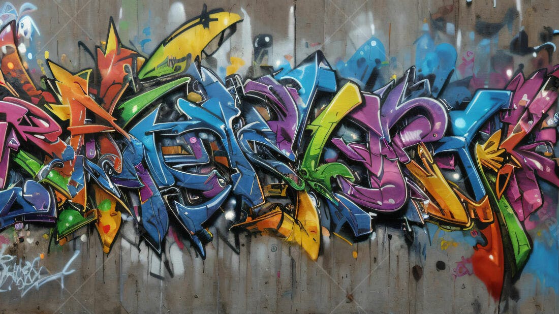 Textura Graffiti Colorido para Fundo