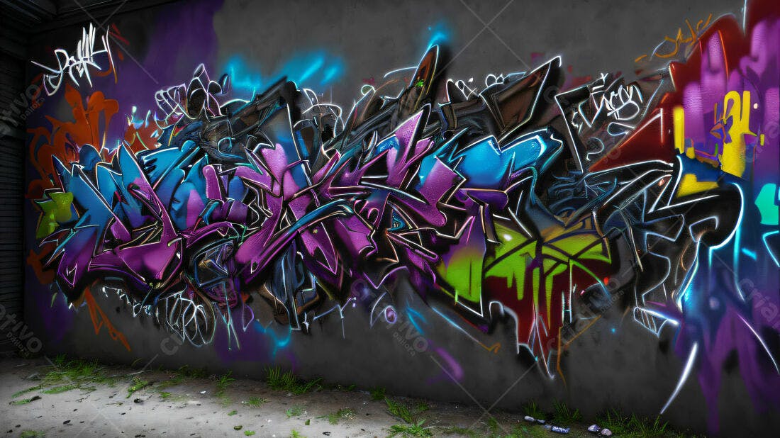 Textura Graffiti Colorido para Fundo