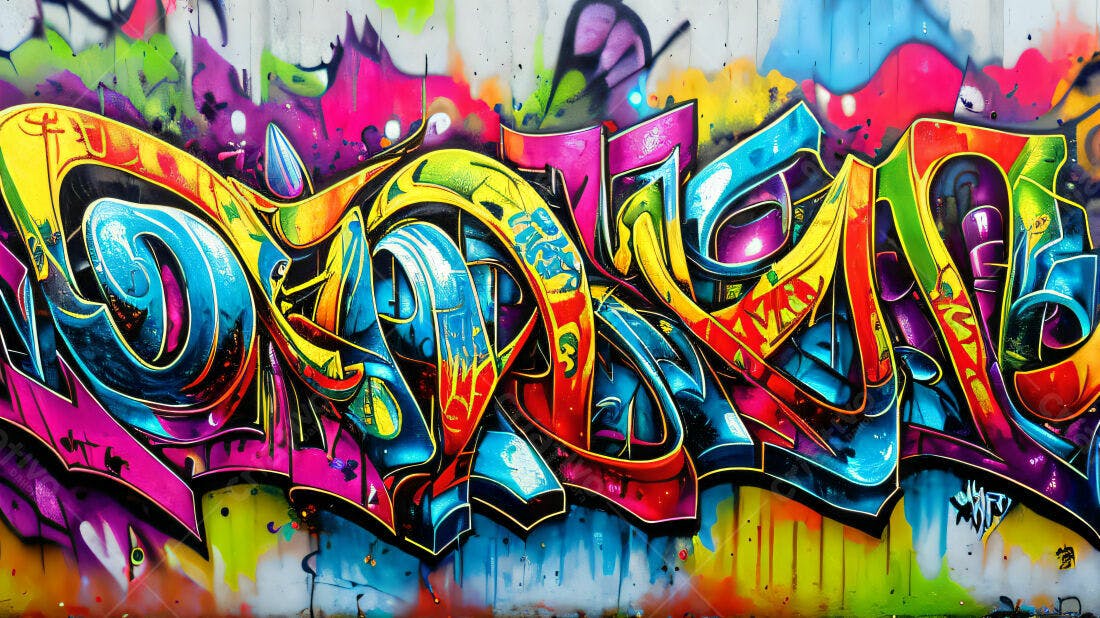 Textura Graffiti Colorido para Fundo