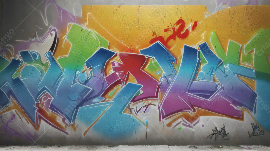 Textura Graffiti Colorido para Fundo