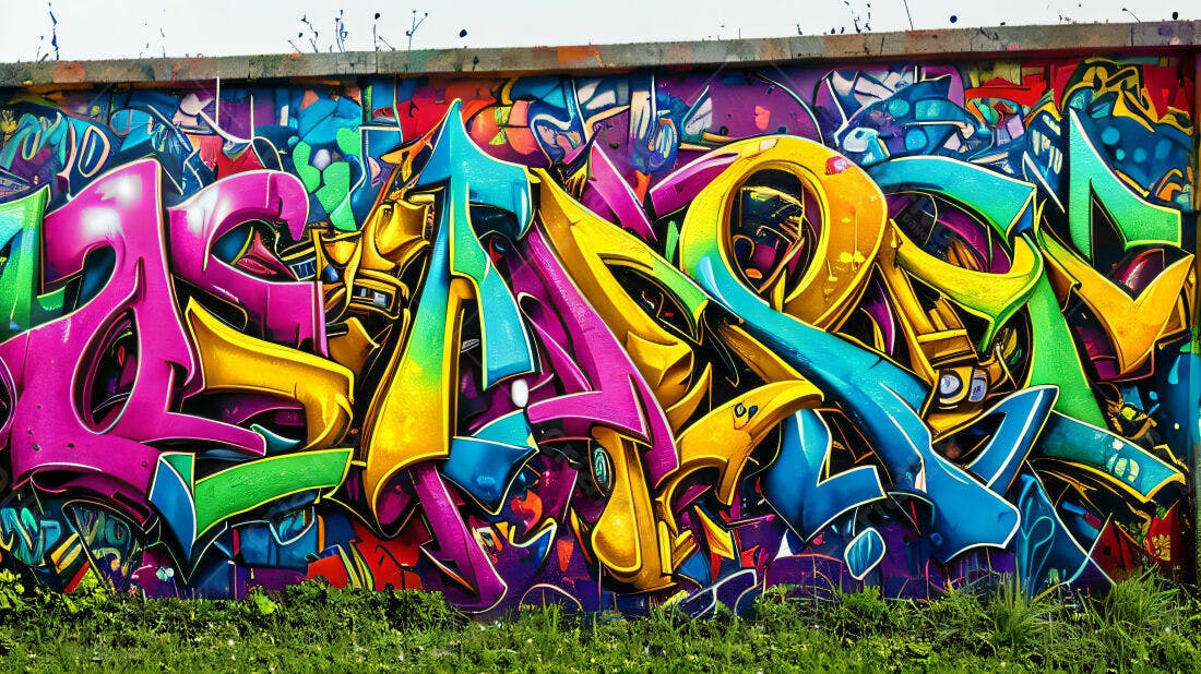 Textura Graffiti Colorida para Fundo