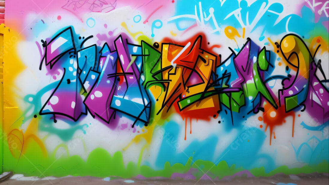 Textura Graffiti Colorida para Fundo