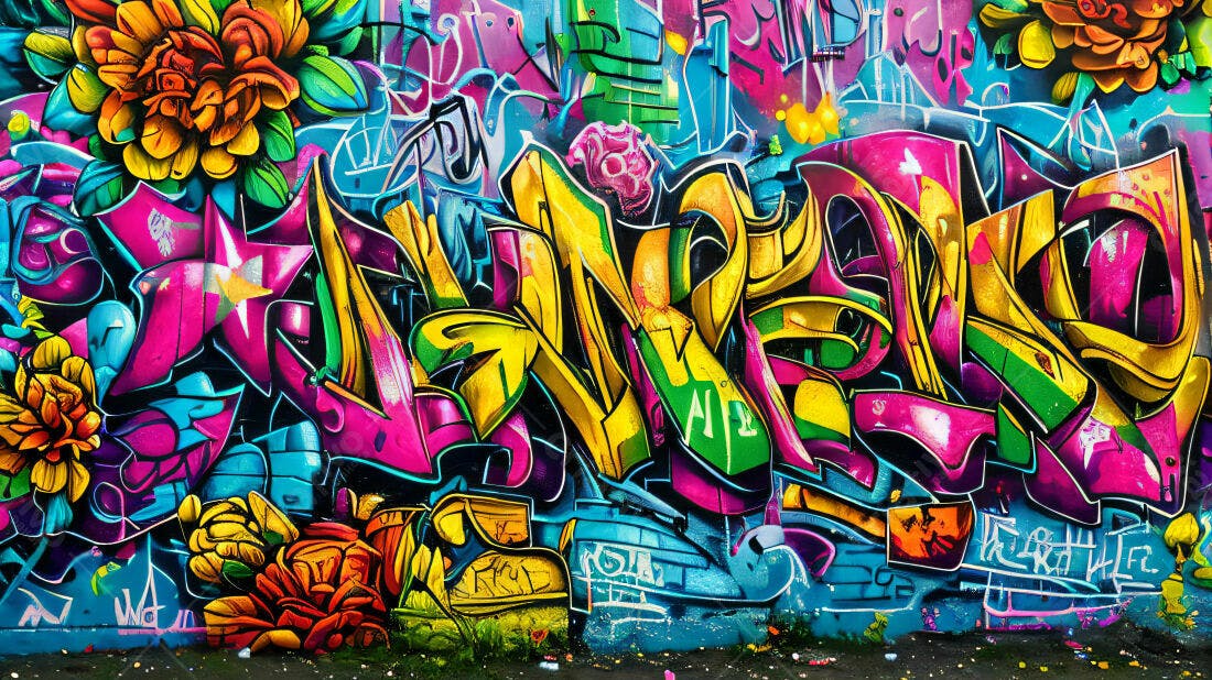 Textura Graffiti Colorida para Fundo