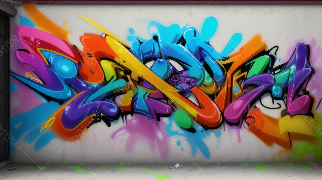 Textura Graffiti Colorido para Fundo