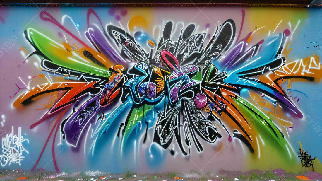 Textura Graffiti Colorida para Fundo