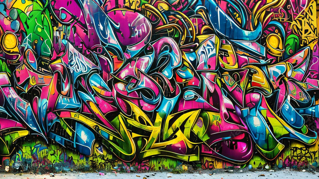 Textura Graffiti Colorida para Fundo