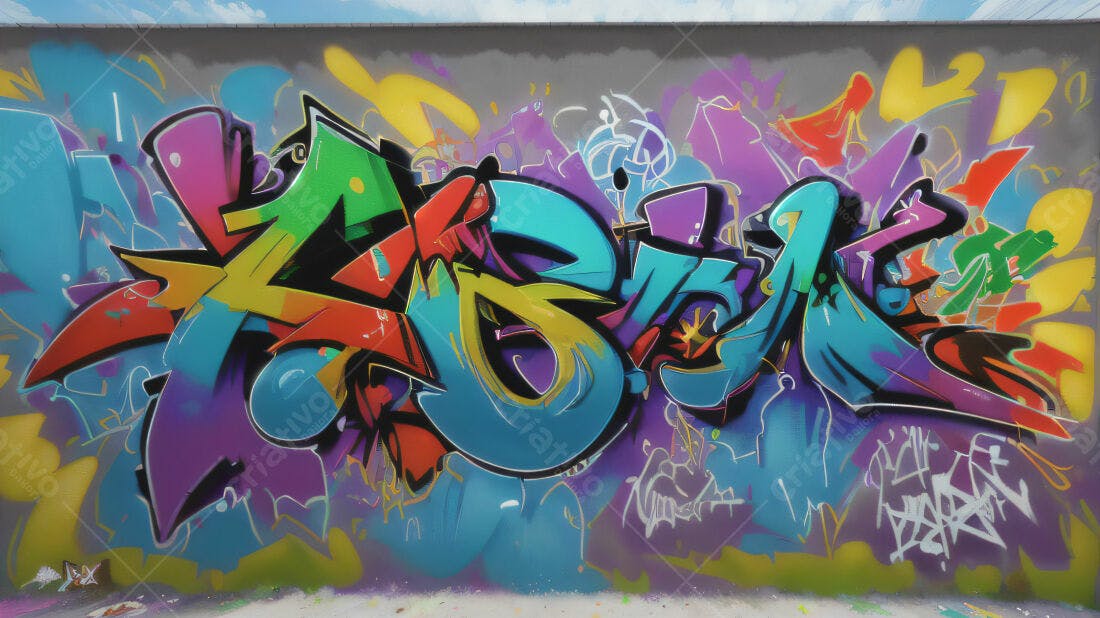 Textura Grafitti Colorido para Fundo
