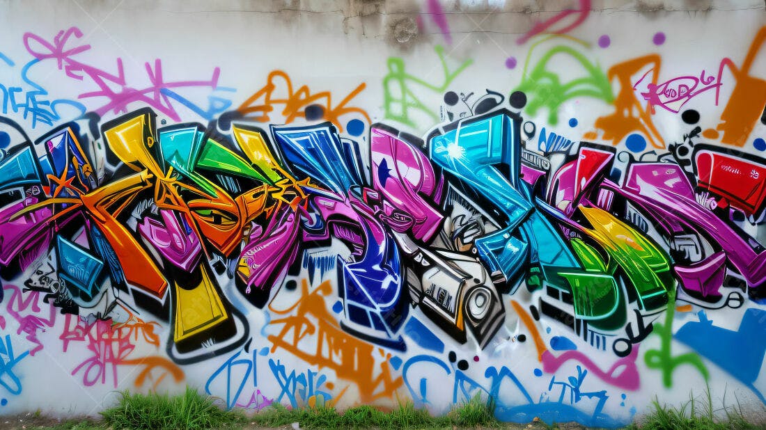 Textura Graffiti Colorido para Fundo