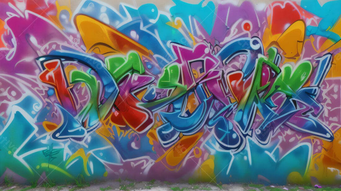Textura Graffiti Colorida para Fundo