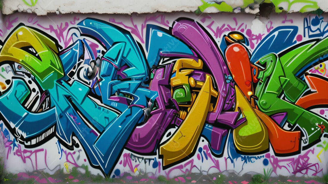 Textura Graffiti Colorida para Fundo