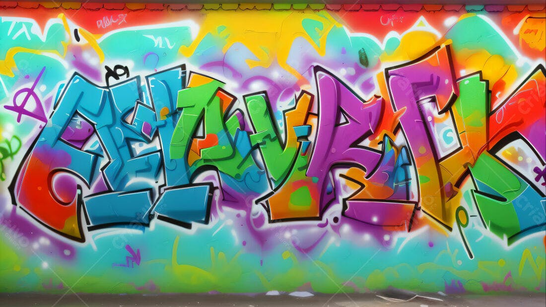 Textura Graffiti Colorida para Fundo