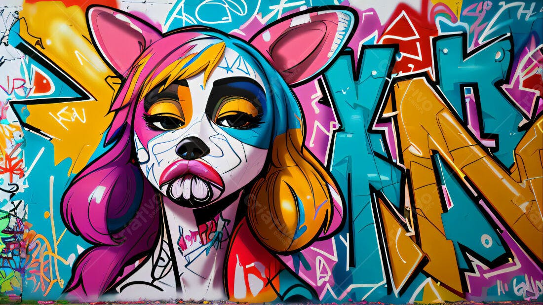 Textura Graffiti Colorido para Fundo