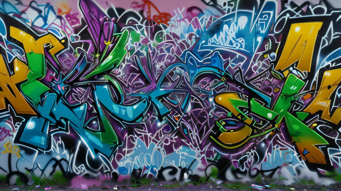 Textura Graffiti Colorida para Fundo