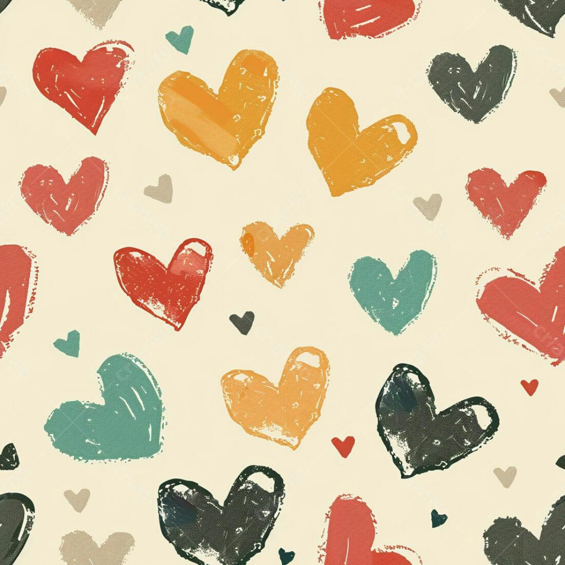 Textura corações coloridos para papel de parede
