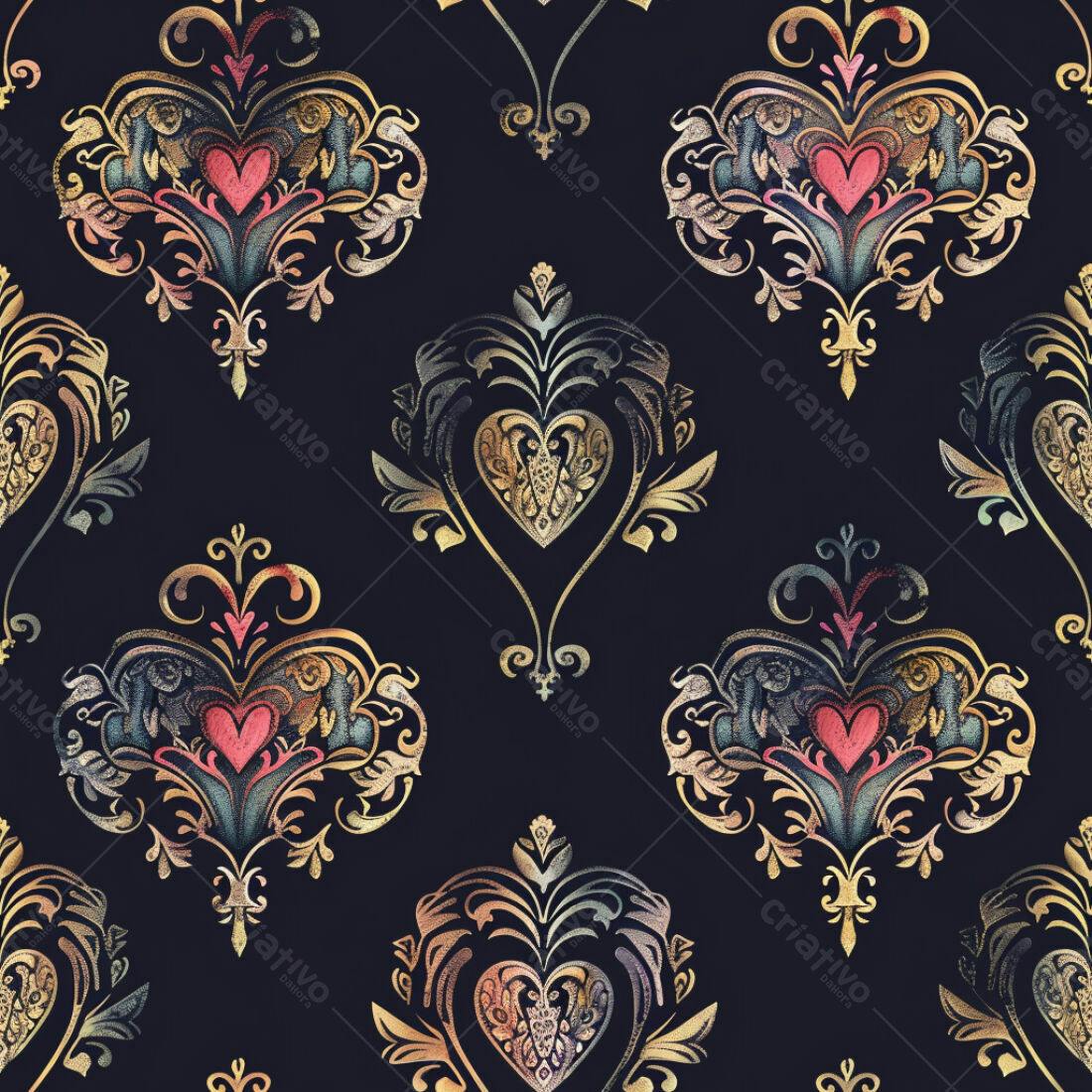 Textura Damasco Dourado para Papel de Parede