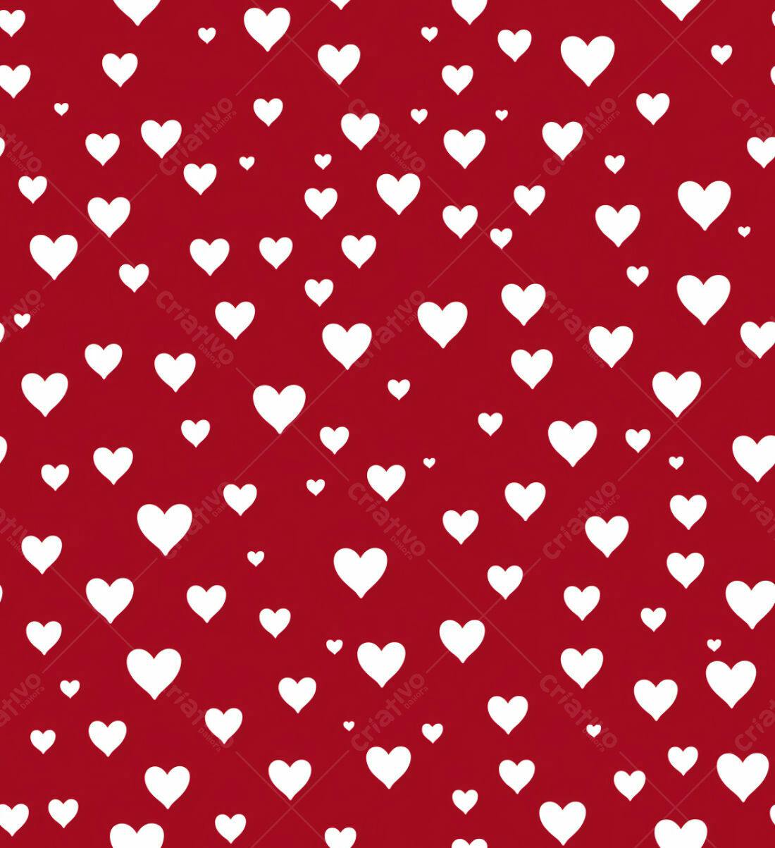 Textura corações brancos fundo vermelho para design romântico