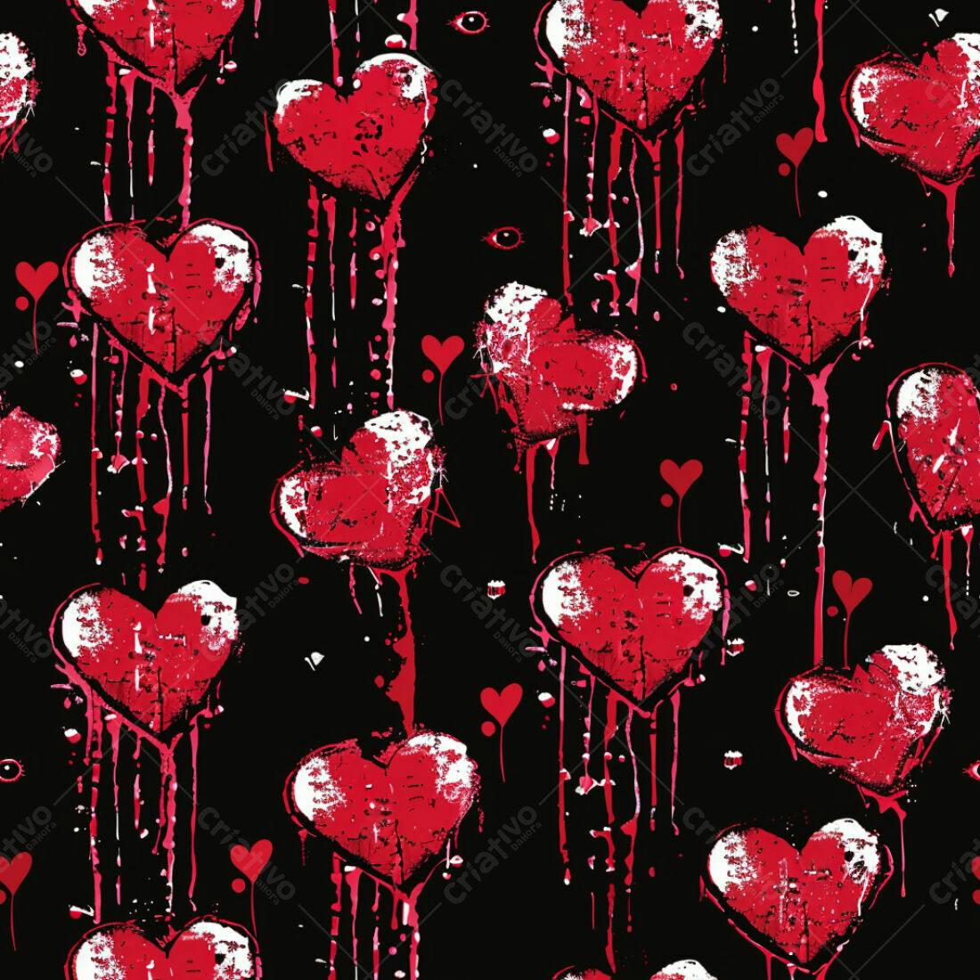 Textura corações grunge vermelho para fundo