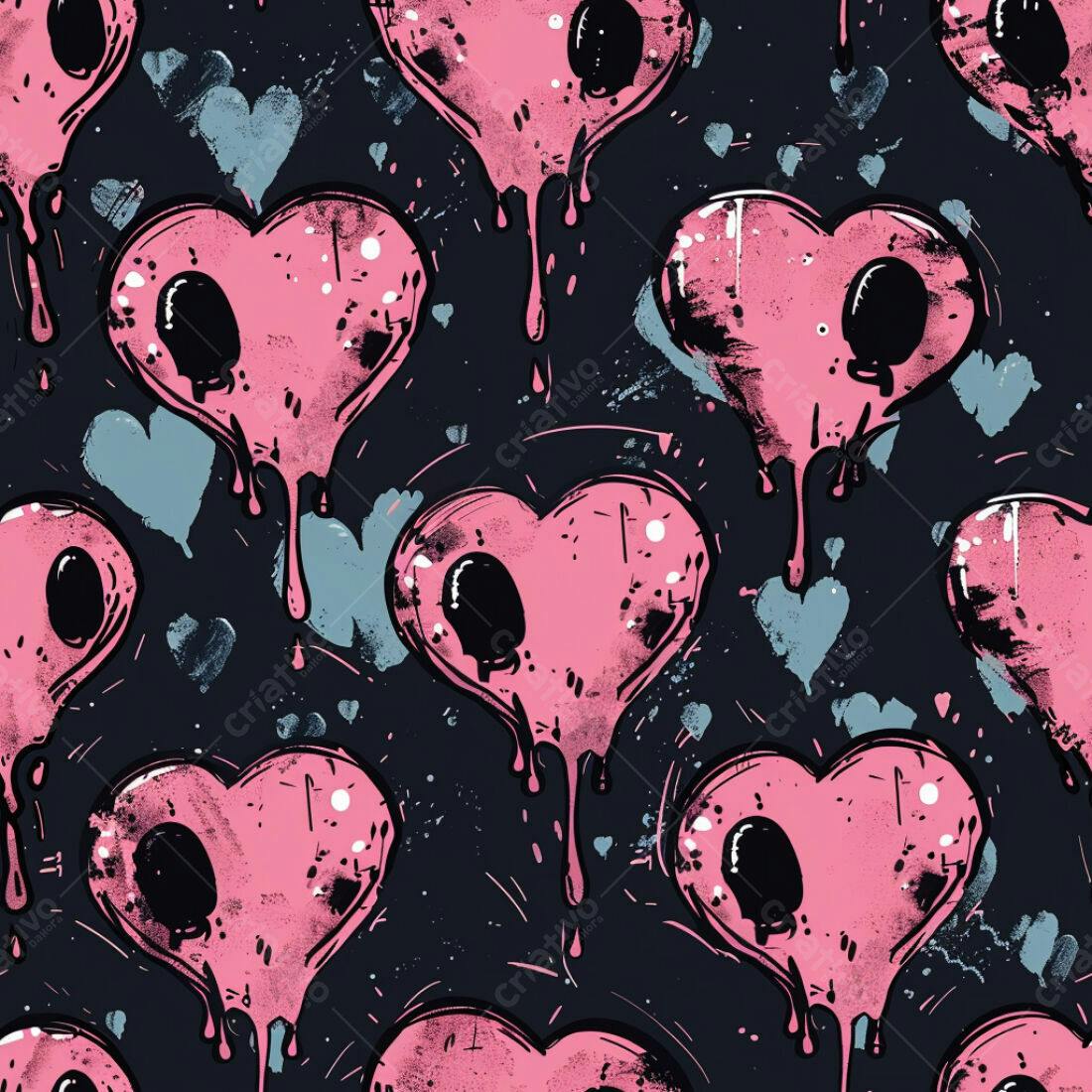 Textura corações derretidos rosa para fundo grunge
