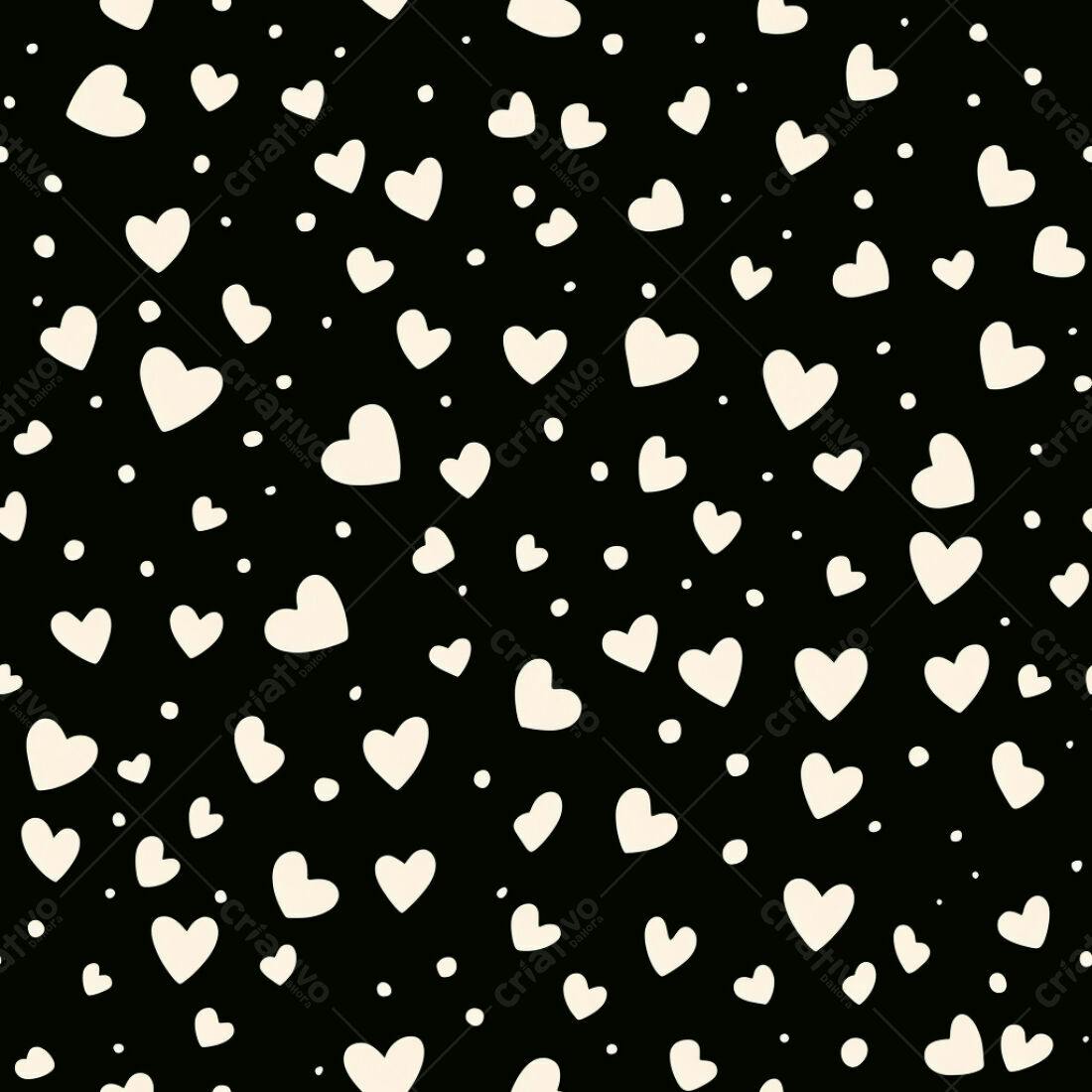 Textura corações branco e preto para fundo