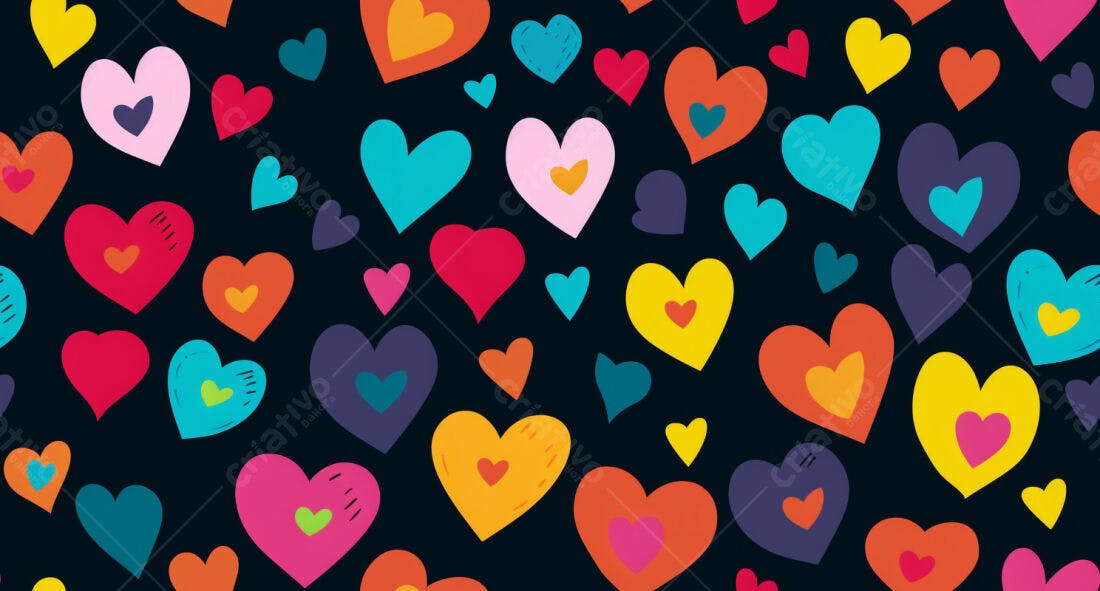 Textura Corações Coloridos para Fundo