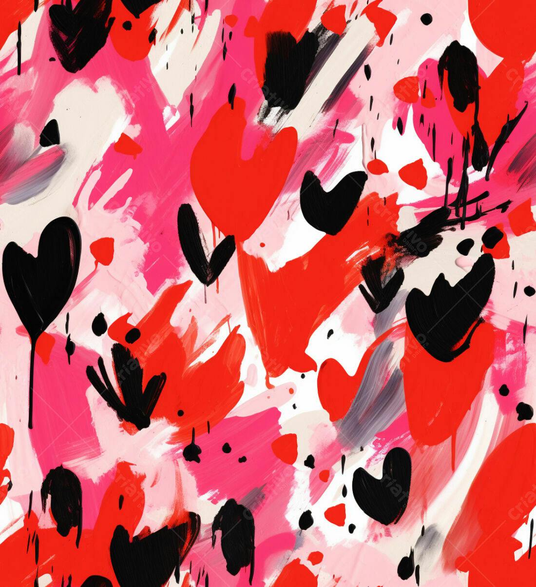 Textura Abstrata Corações Vermelhos para Fundo