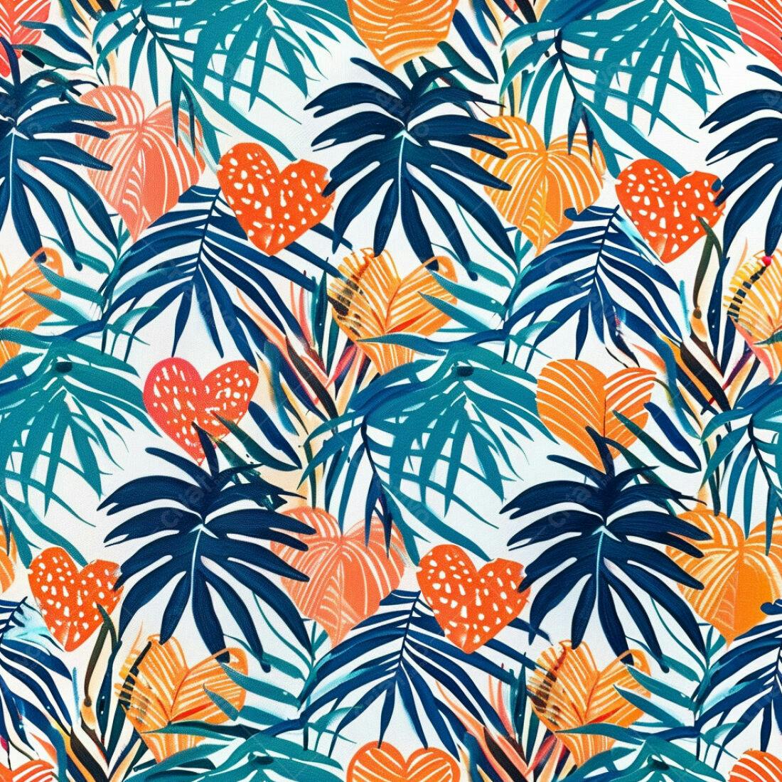 Textura Tropical Folhagem para Papel de Parede