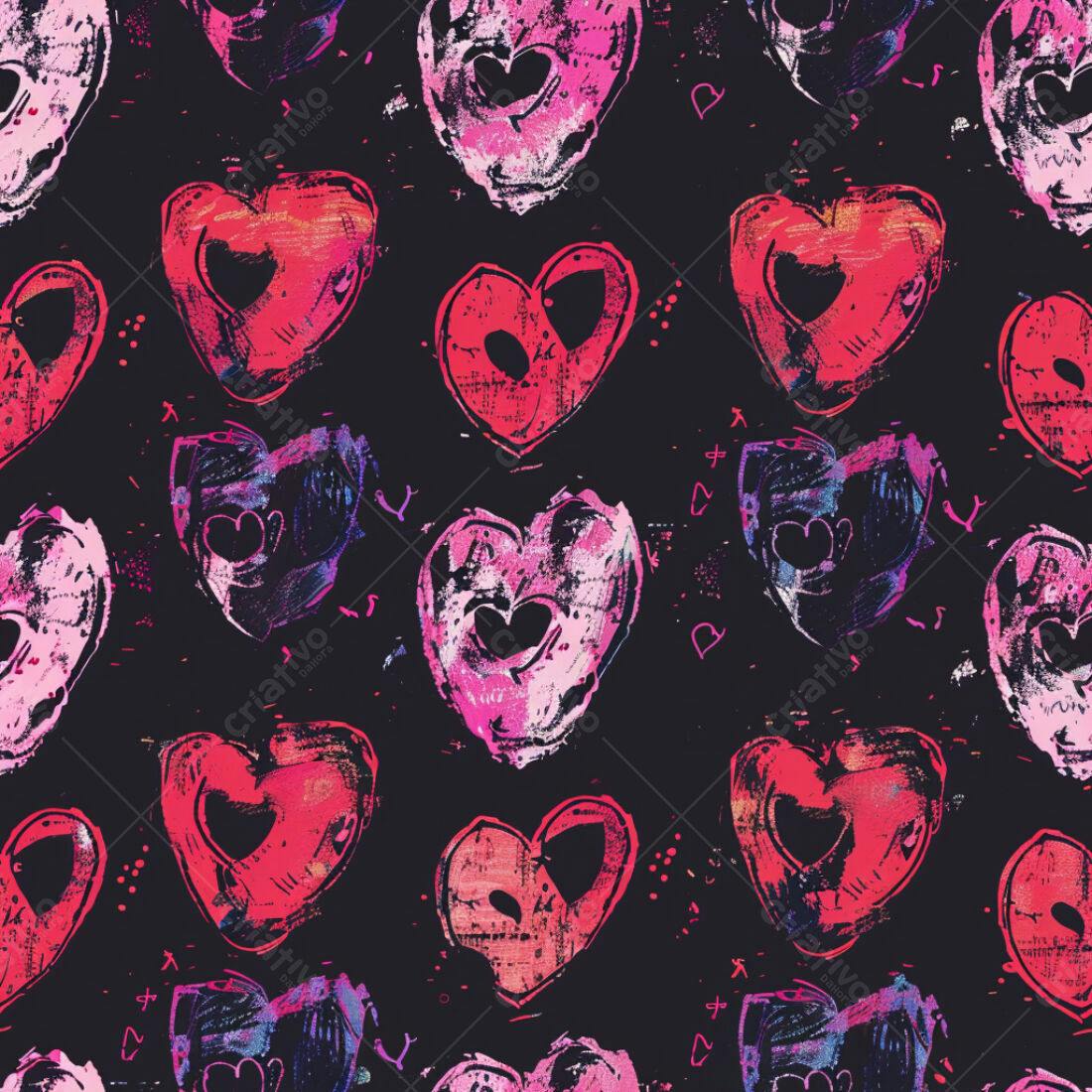 Textura corações grunge para papel de parede