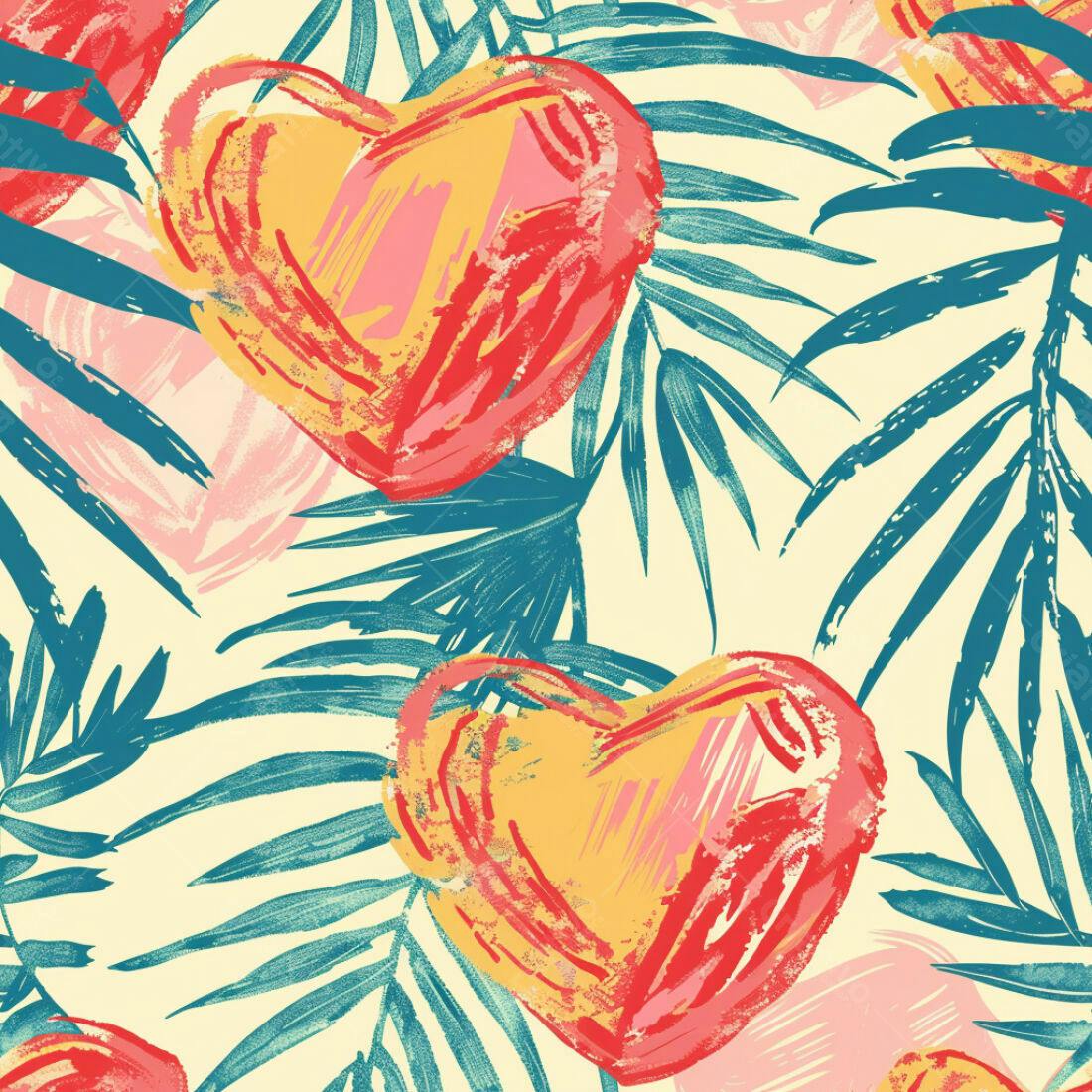 Textura corações tropicais para fundo