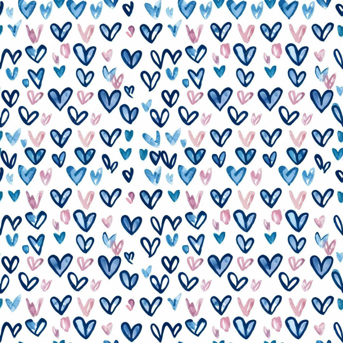 Textura corações azuis e rosa para papel de parede