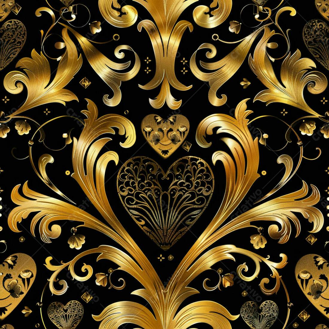 Textura Ouro Damasco para Fundo Elegante