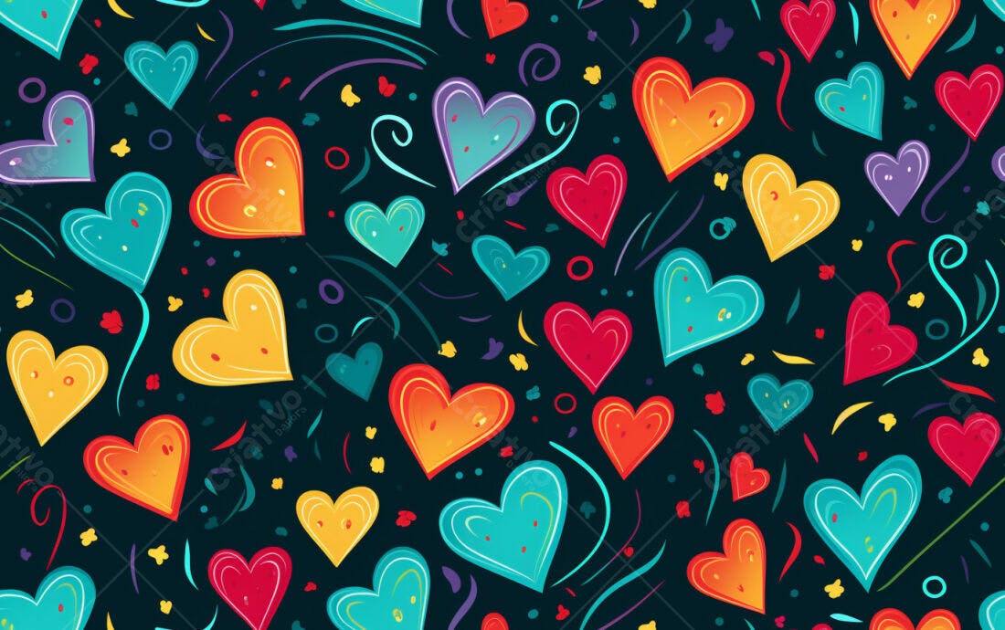Textura corações coloridos para fundo romântico