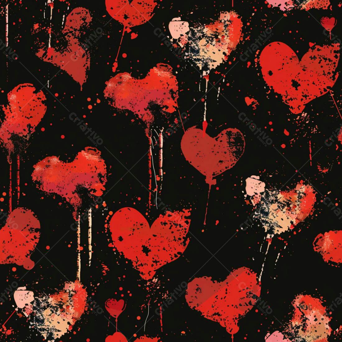 Textura corações vermelhos grunge para fundo