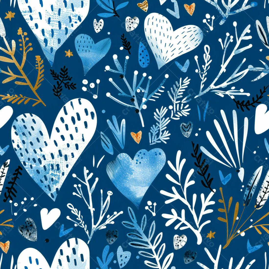 Textura floral azul e branco para papel de parede