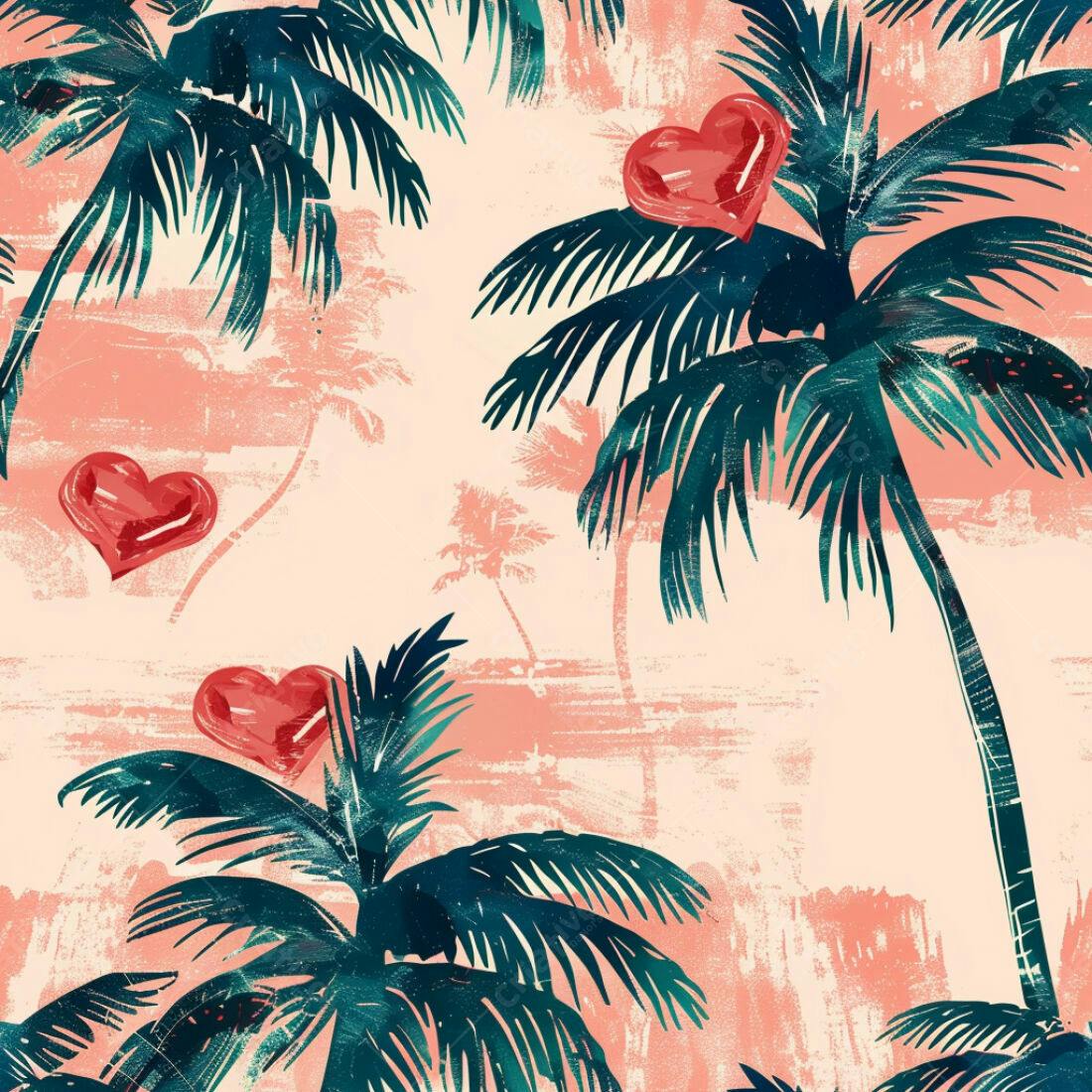 Textura Tropical Palmeira Coral para Fundo