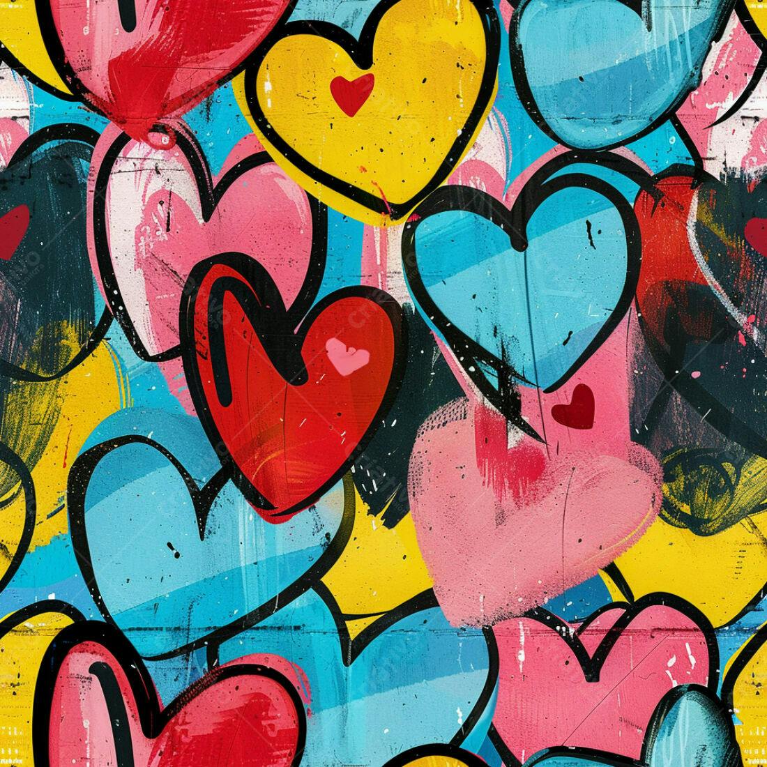 Textura corações coloridos para fundo