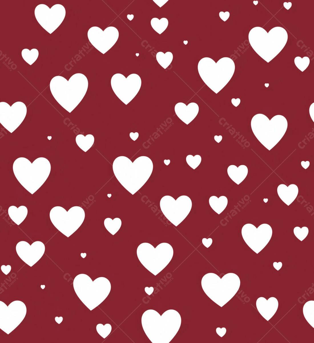 Textura corações brancos fundo vermelho para design romântico