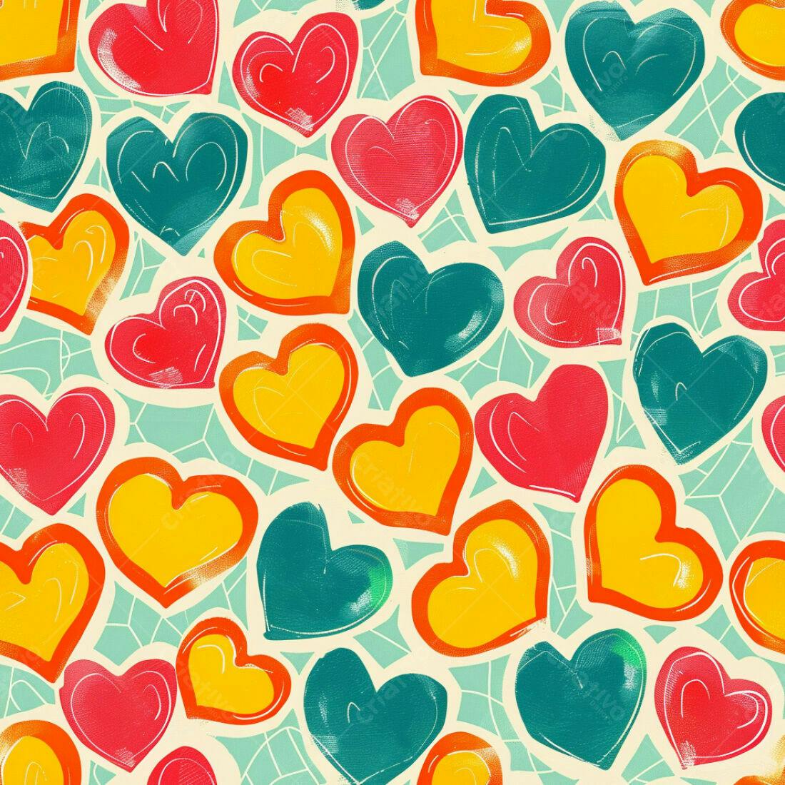 Textura corações coloridos para fundo