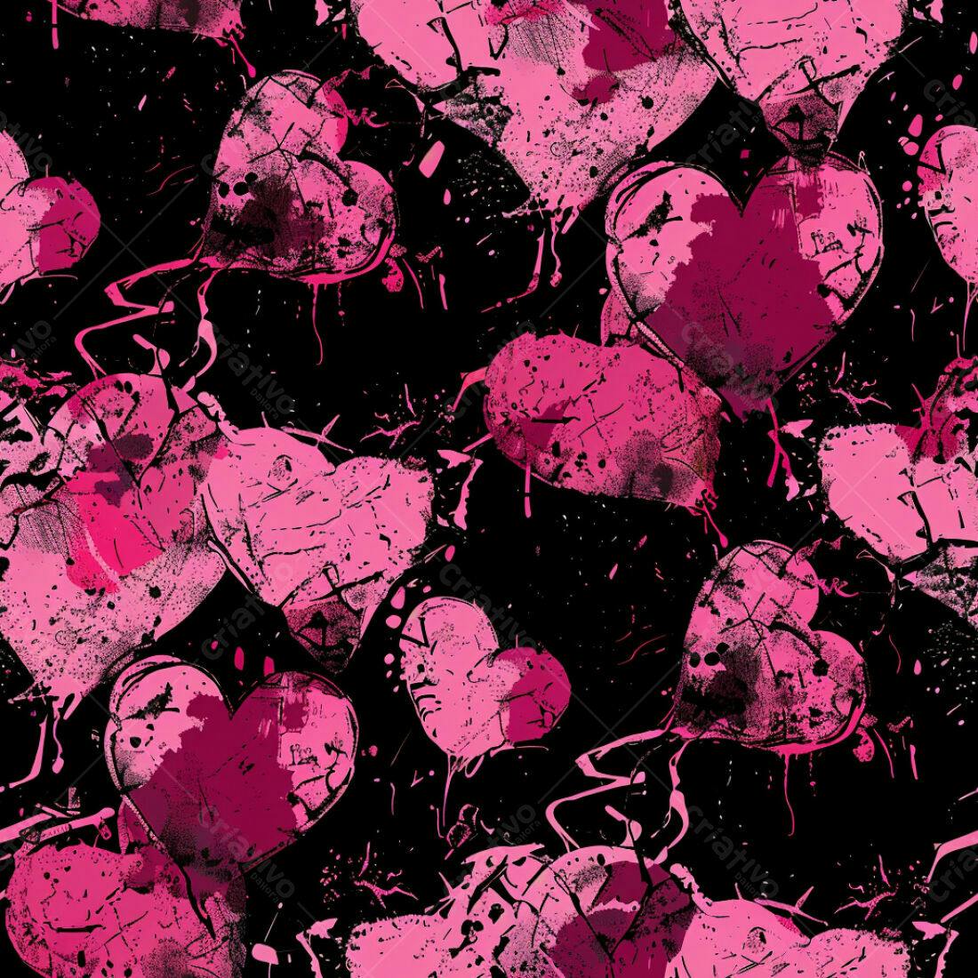 Textura corações pink grunge para fundo