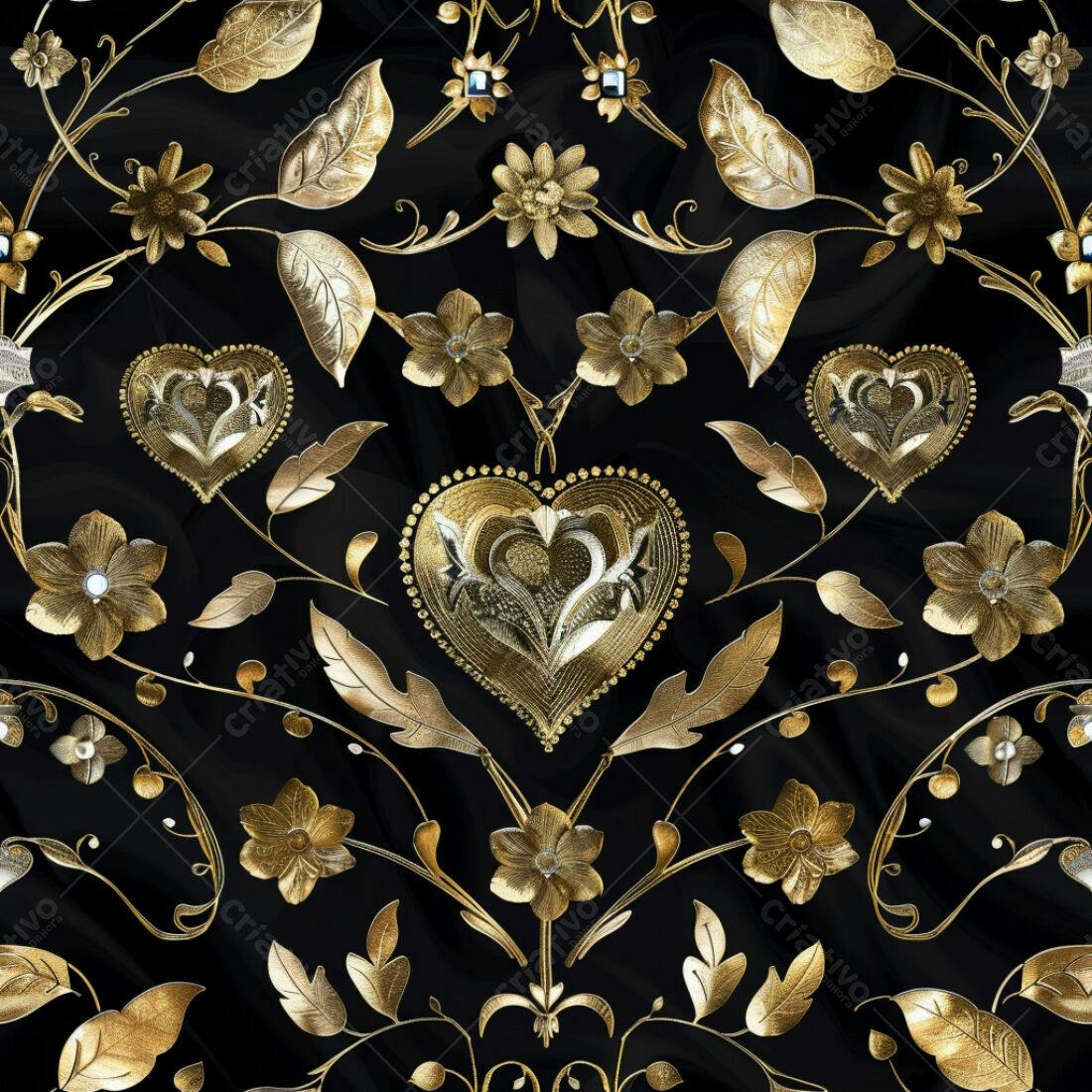 Textura floral dourada para papel de parede