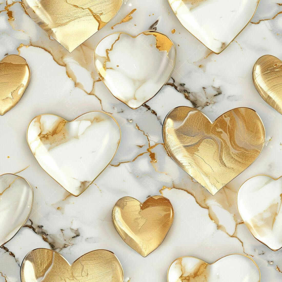 Textura corações dourado e branco para fundo romântico