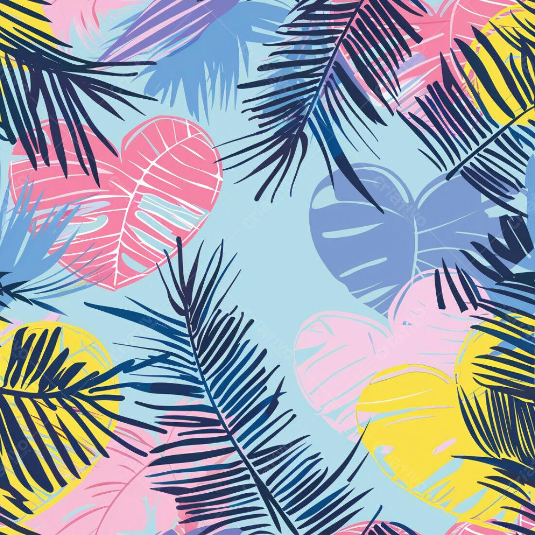Textura Folhas Tropicais Coloridas para Fundo