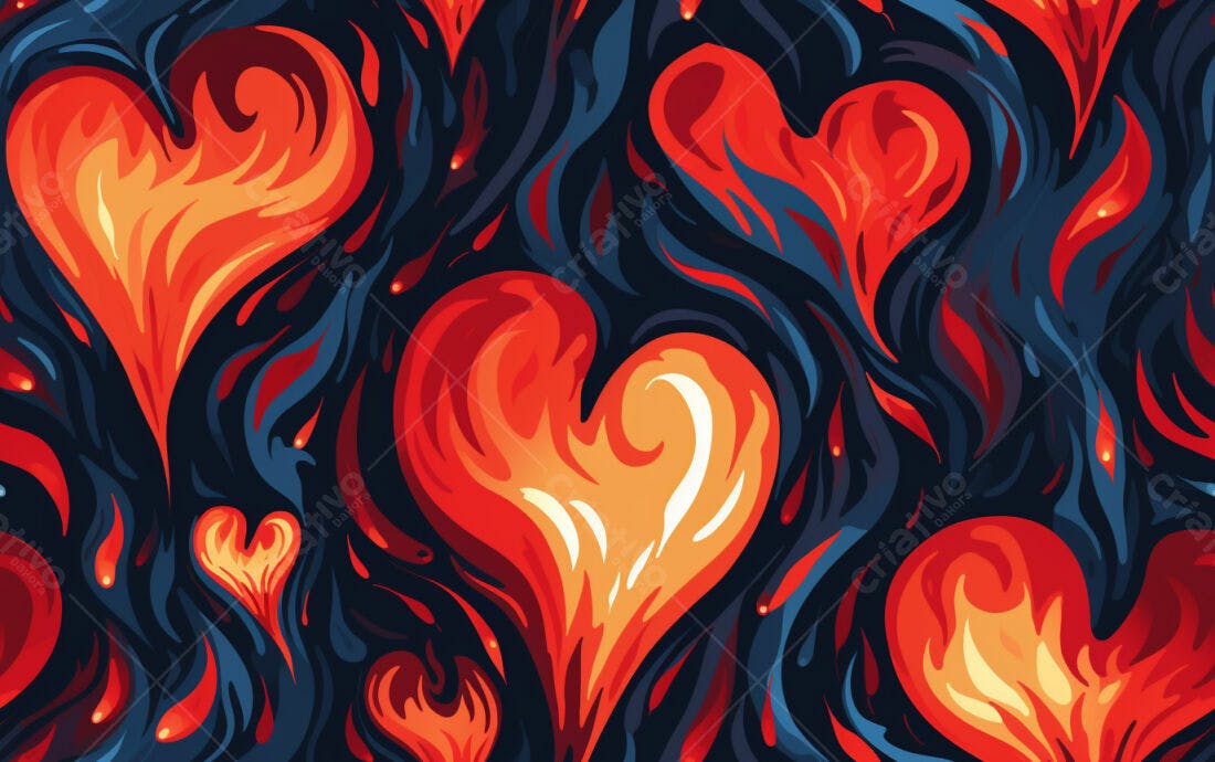 Textura Chamas Corações para Fundo
