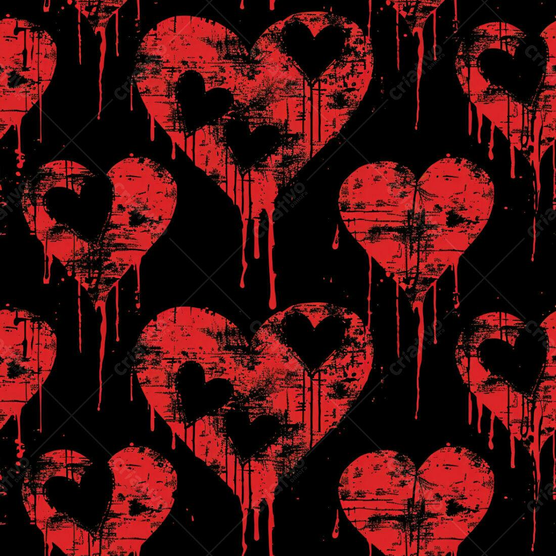 Textura corações grunge vermelho para fundo
