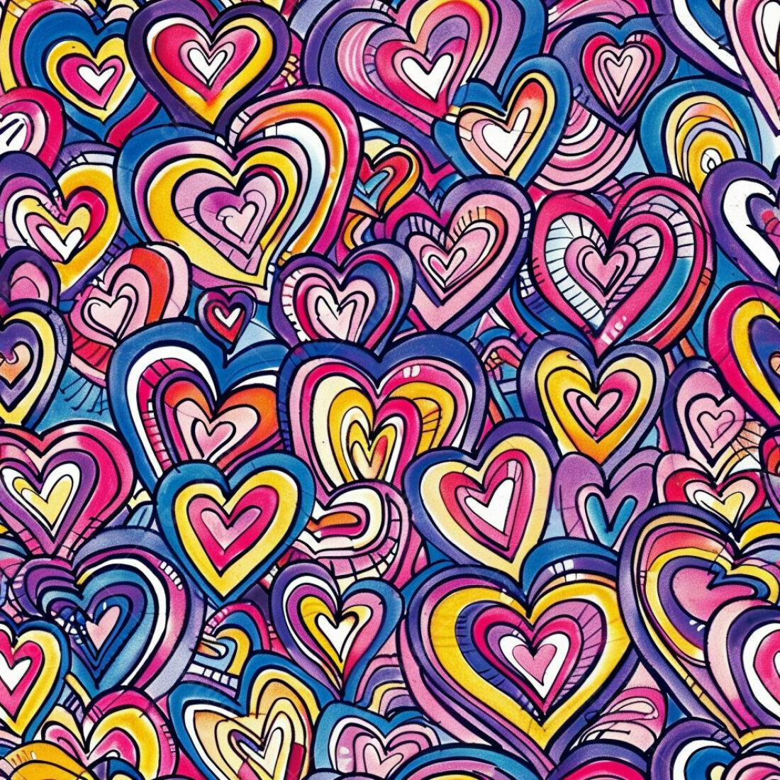 Textura corações coloridos para fundo romântico