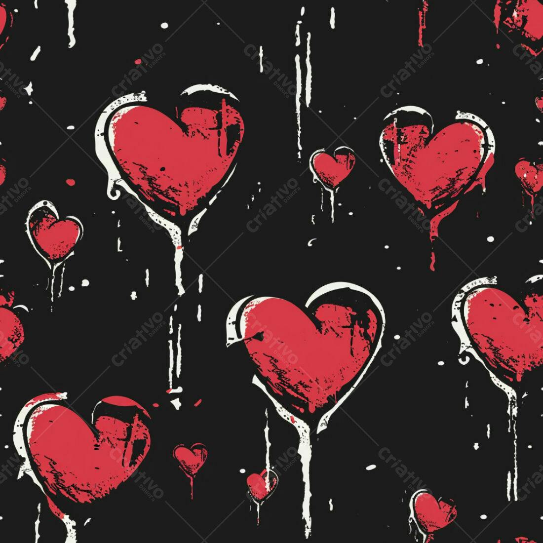 Textura corações grunge vermelho para papel de parede