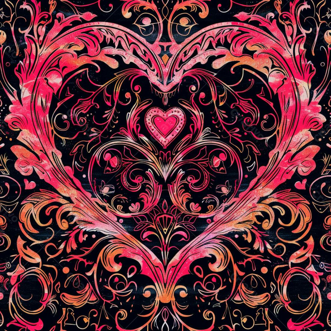 Textura Floral Romântica Vermelha para Fundo