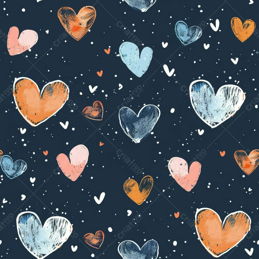 Textura Corações Coloridos para Fundo