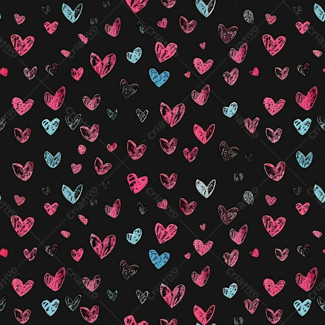 Textura corações desenhados para fundo romântico