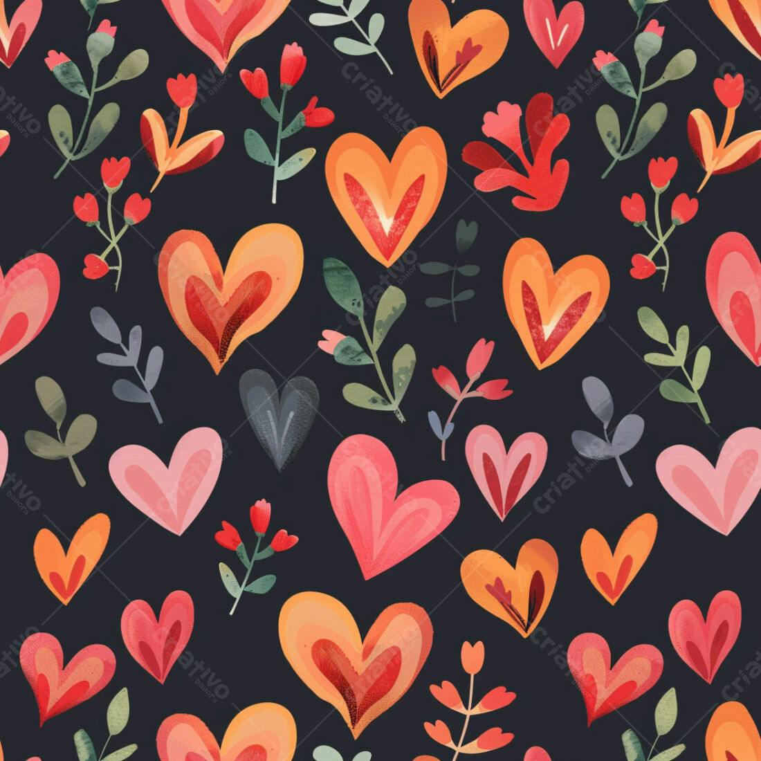 Textura corações e flores para fundo romântico